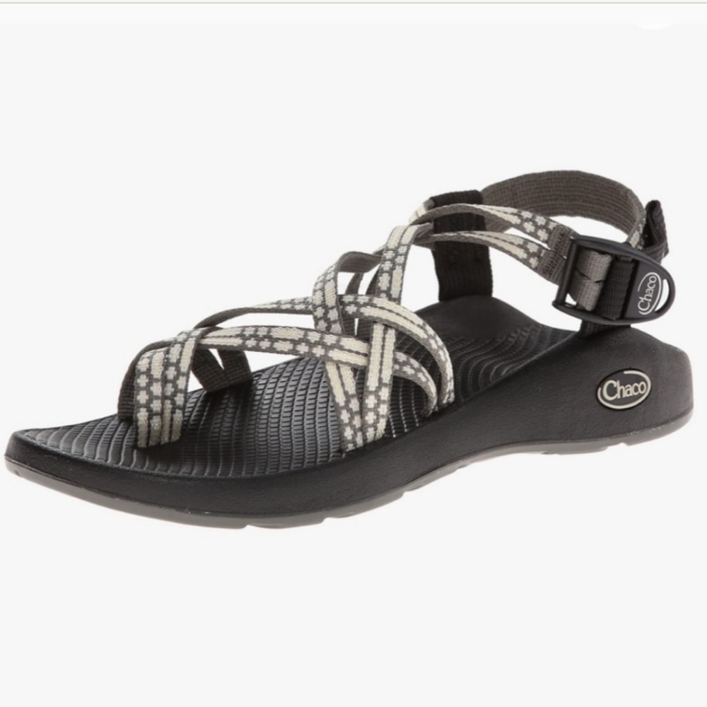 Chaco Womens Zx/2 Sandals Yampa Light Beam Gray Cream Pattern Hiking Outdoor 10